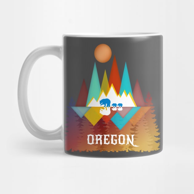 Oregon Nature Life Outdoors Mountains Bear Lover Abstract Triangles by egcreations